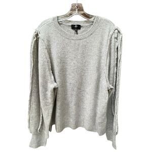 NWT 7 For All Mankind 7FAM Merino Wool Cashmere Blend‎ Sweater Grey Heather XL